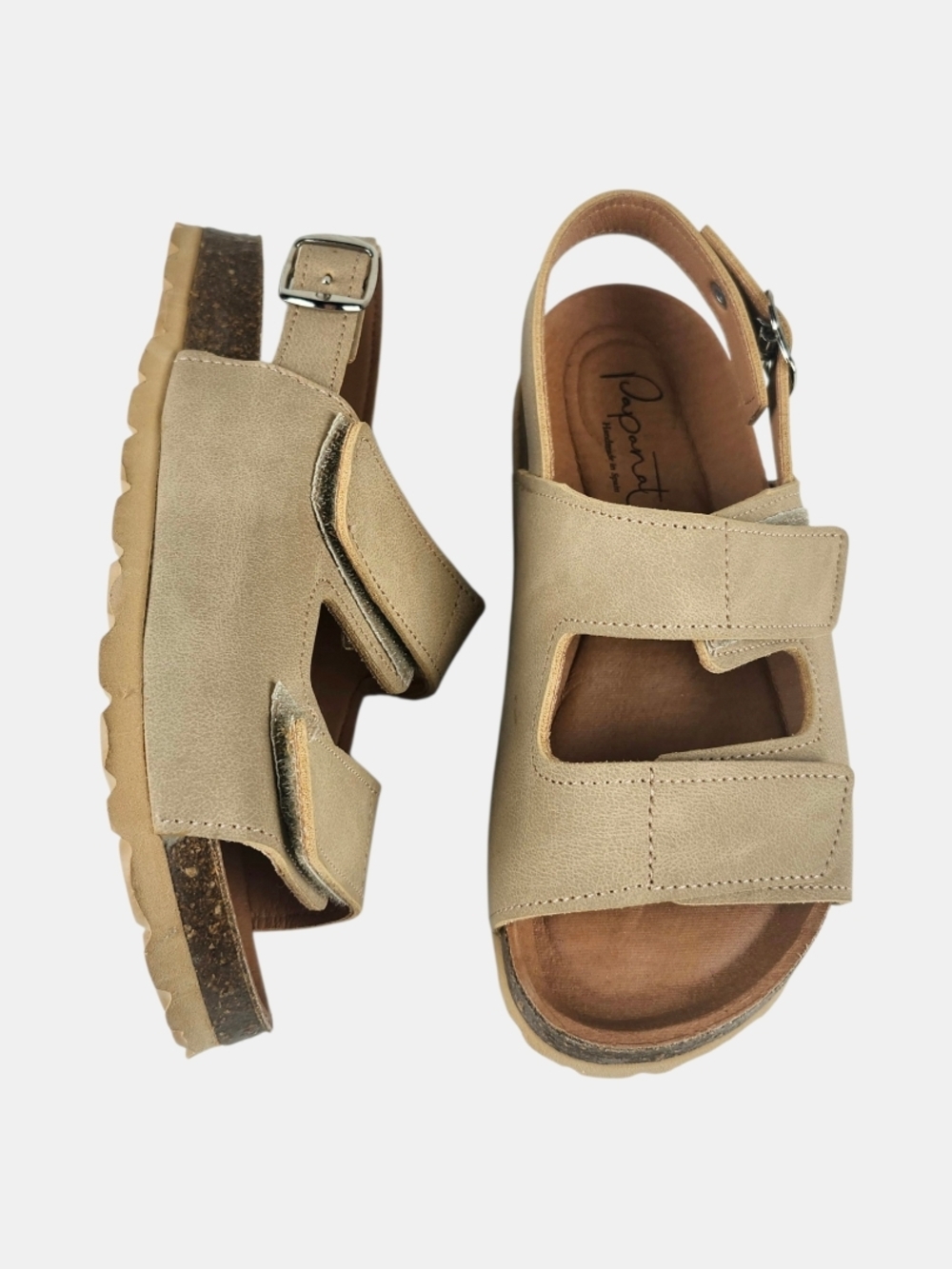 Papanatas Kids Neutral Beige Adjustable Velcro Sandals